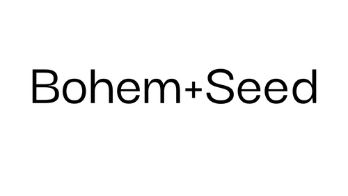 Black text 'Bohem+Seed' on a white background